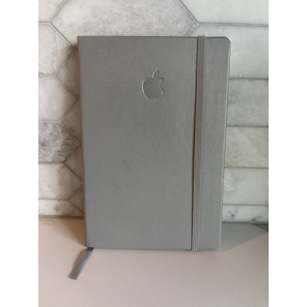 Apple Logo Essential Journal Notebook Silver Spector & Co 5x7 Unused HTF